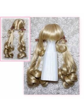 BJD Smart Doll 1/3 Super Dollfie Dream SD DD Twin Tails Blonde Ribbon Wig 8/9